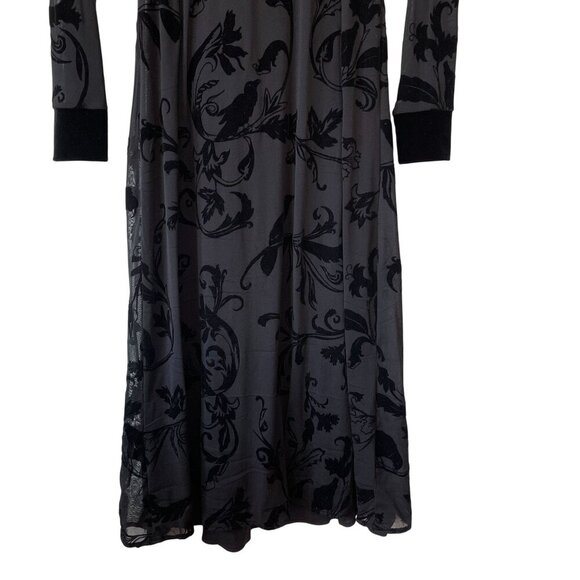 Kimchi Blue S Salem Velvet Burnout Midi Dress Sheer Open Back Whimsigoth Y2K - Picture 10 of 13